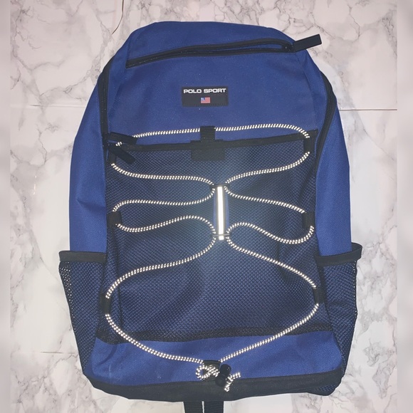 Ralph Lauren Polo Sport Backpack Vintage 90s Blue - Picture 1 of 4
